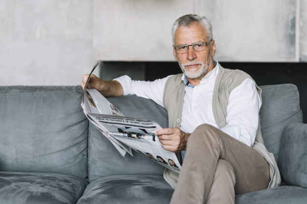 Man with gray hair