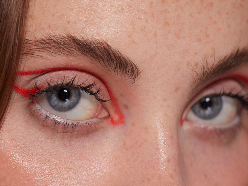 Colourful liner looks