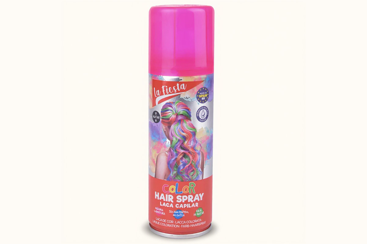 Coloured hair spray in vibrant shades