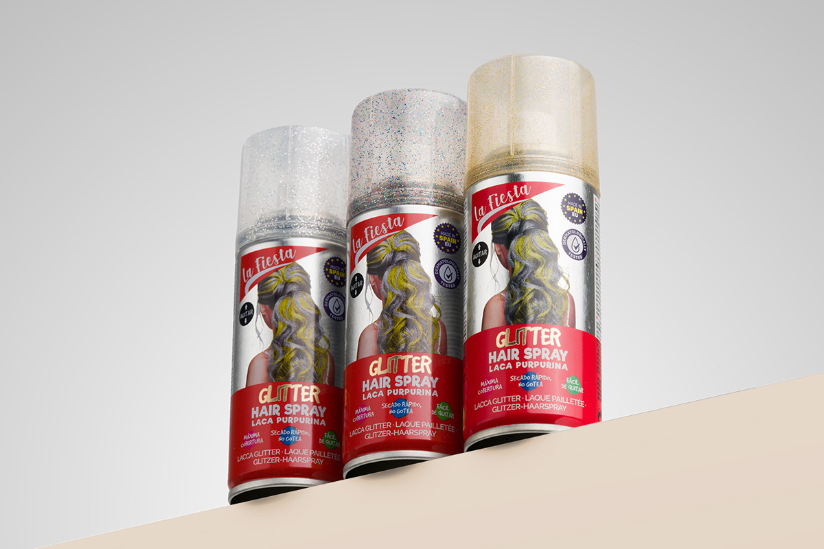 Hair colour spray with shimmer