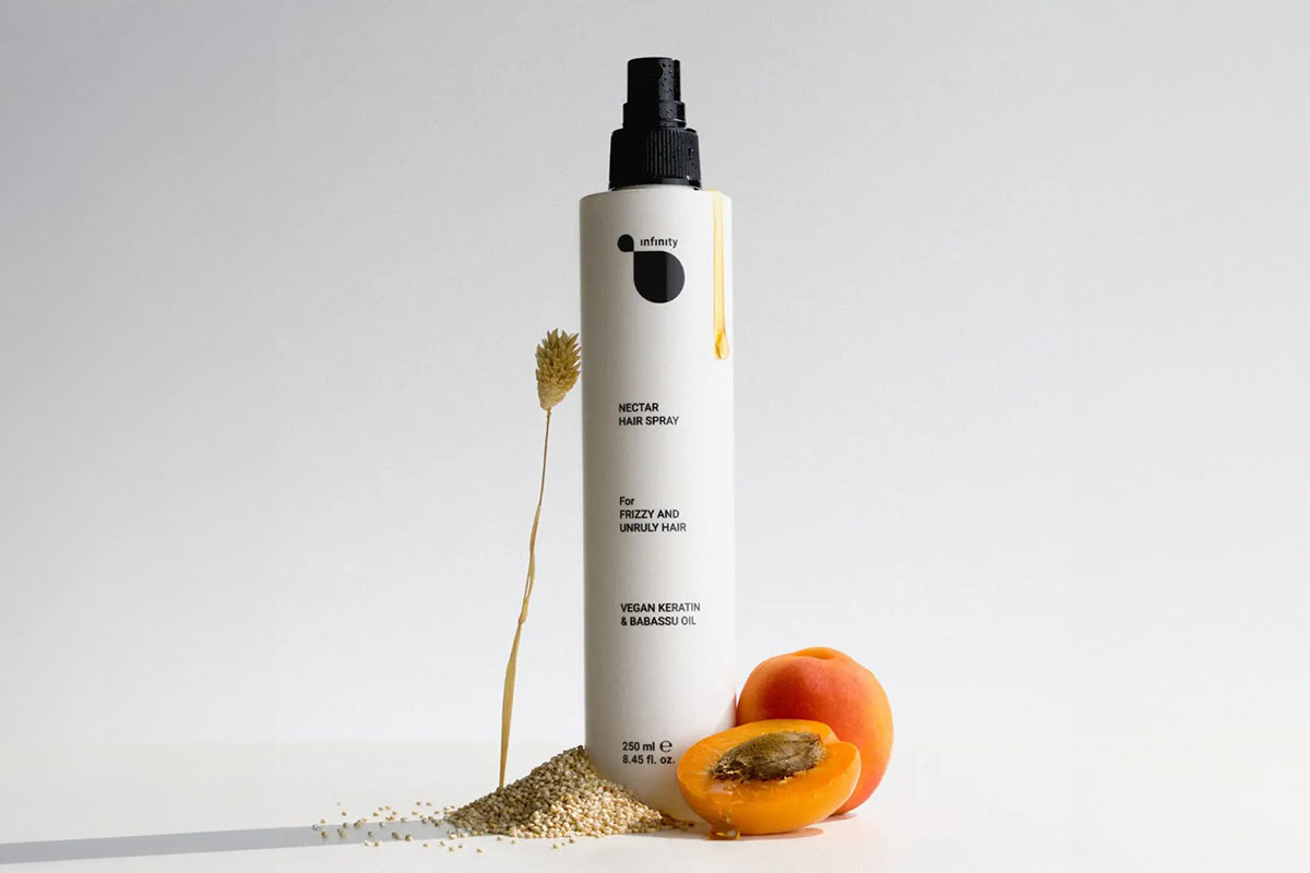 Infinity Nectar hair spray with babassu oil and plant proteins