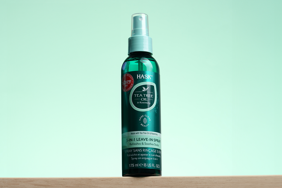 HASK leave-in hair spray with tea tree and rosemary oils