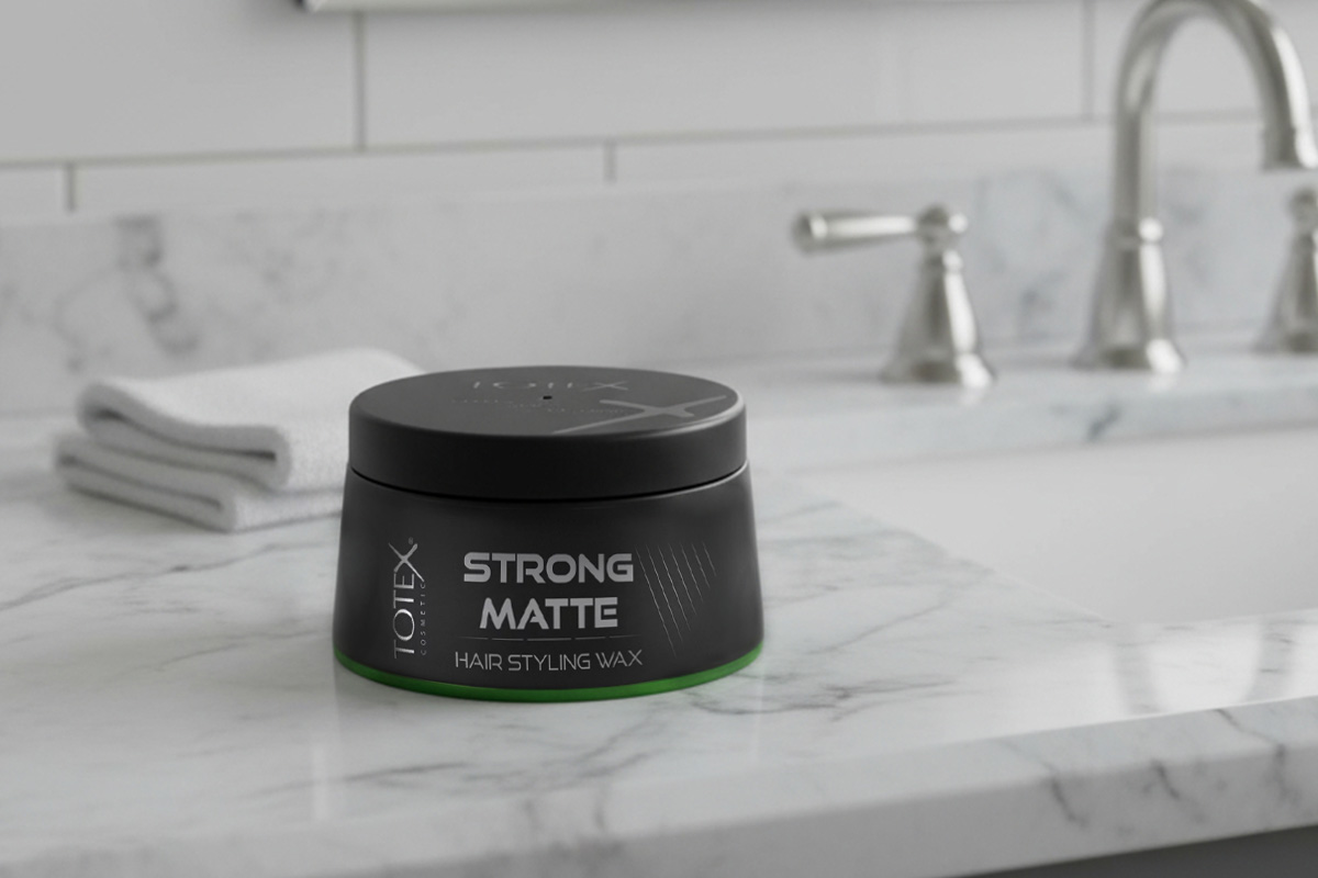 Hair styling wax for men with a matte finish for a natural-looking hairstyle