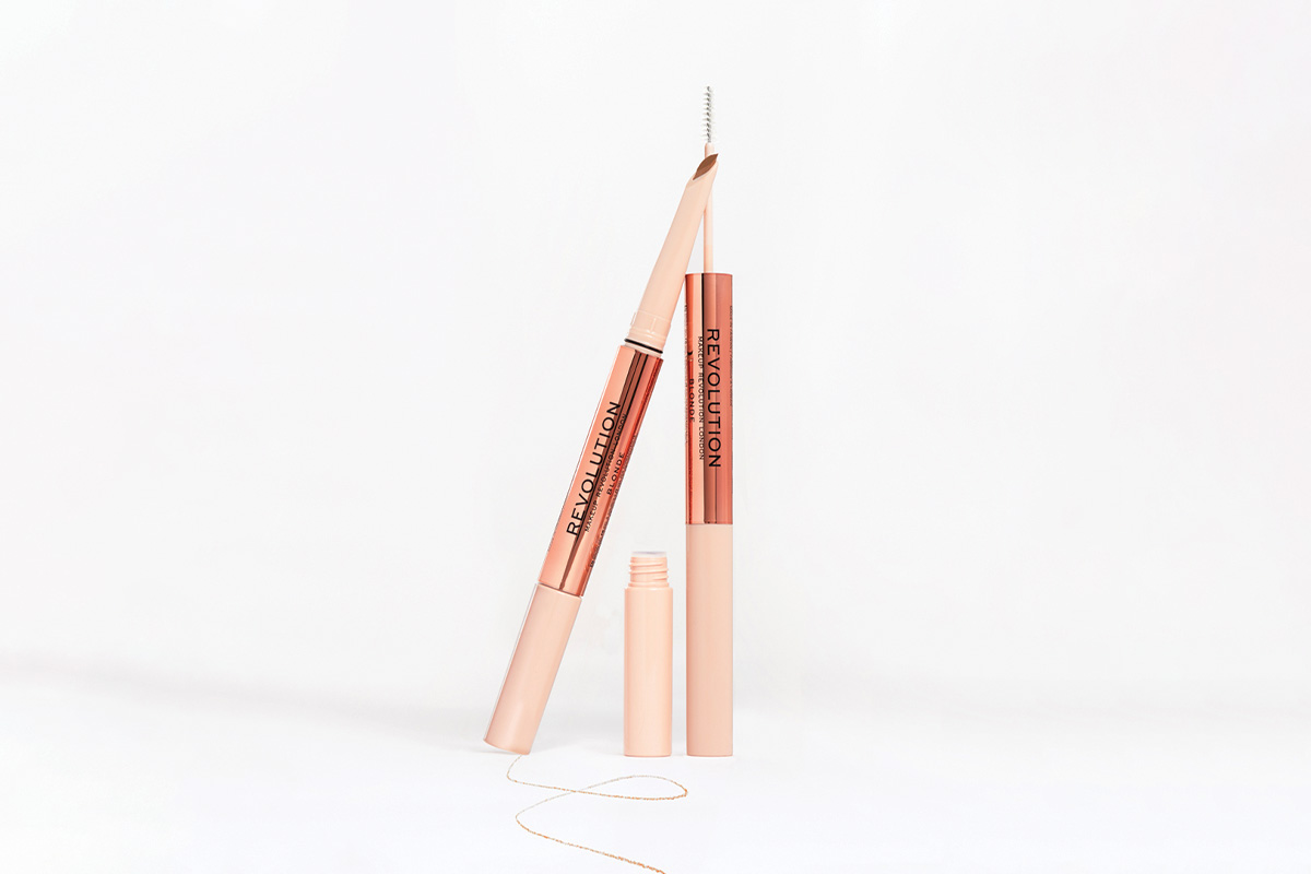 Makeup Revolution 2-in-1 product defines and sets brows