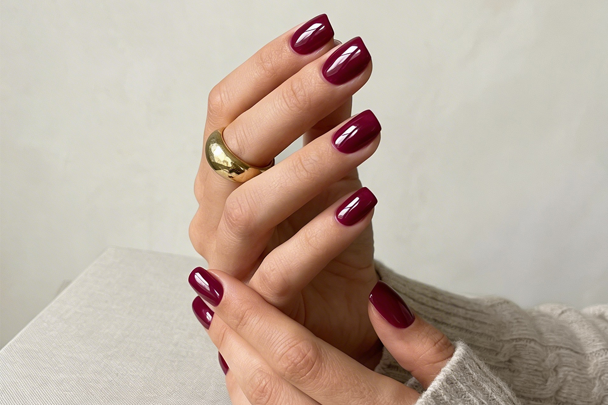 A raspberry shade is one of the favourites for berry nails