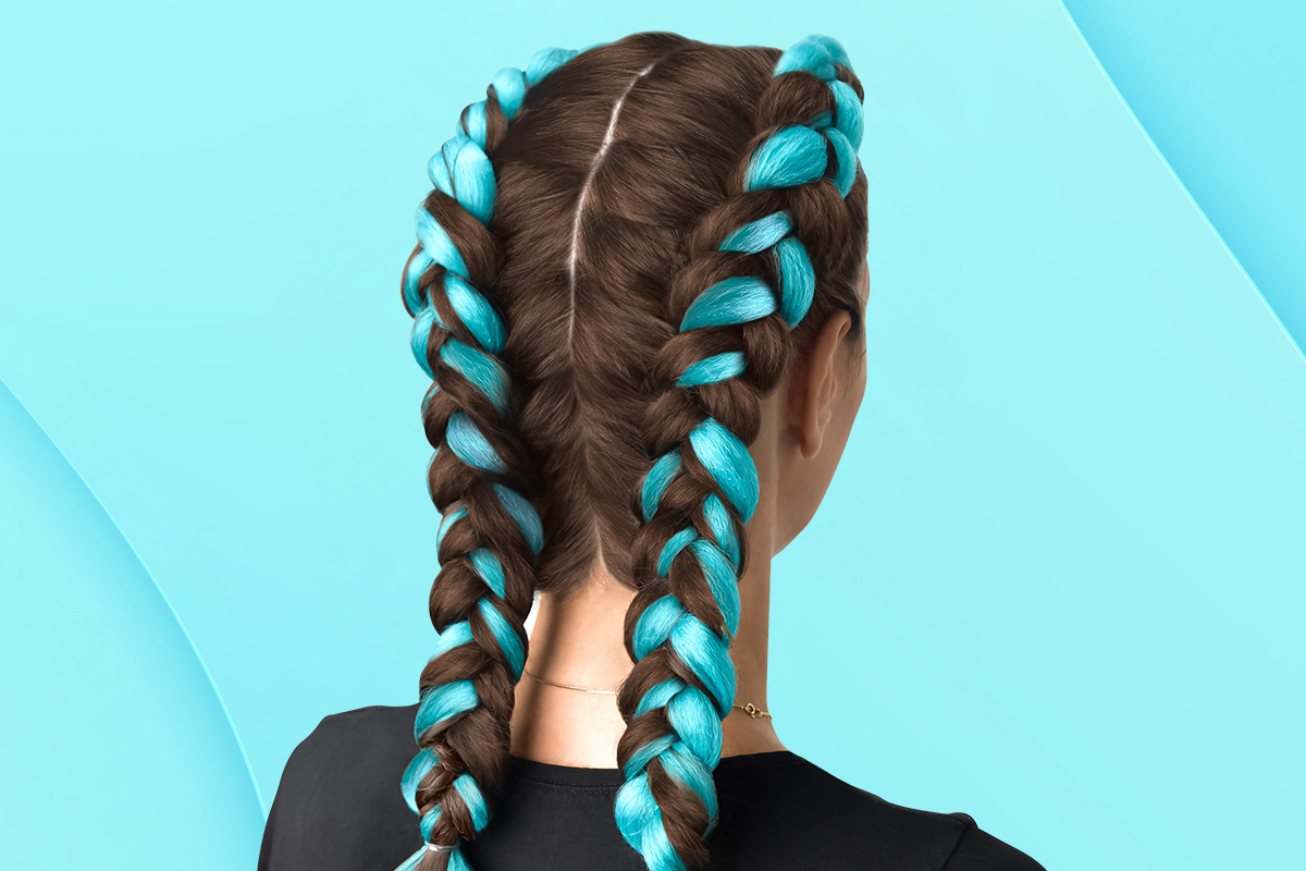 Blue boxer braids